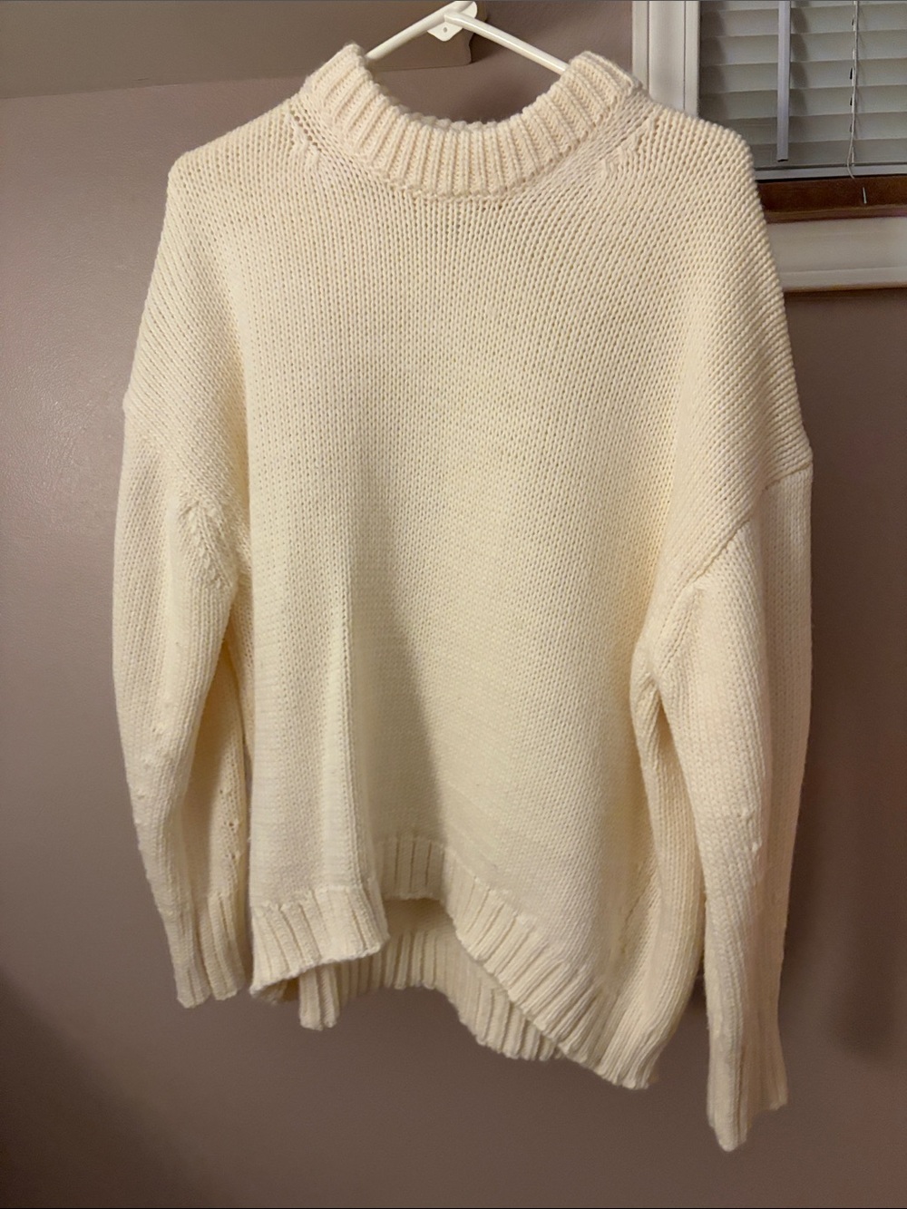 ASOS Cream Chunky Ribbed Crewneck Sweater